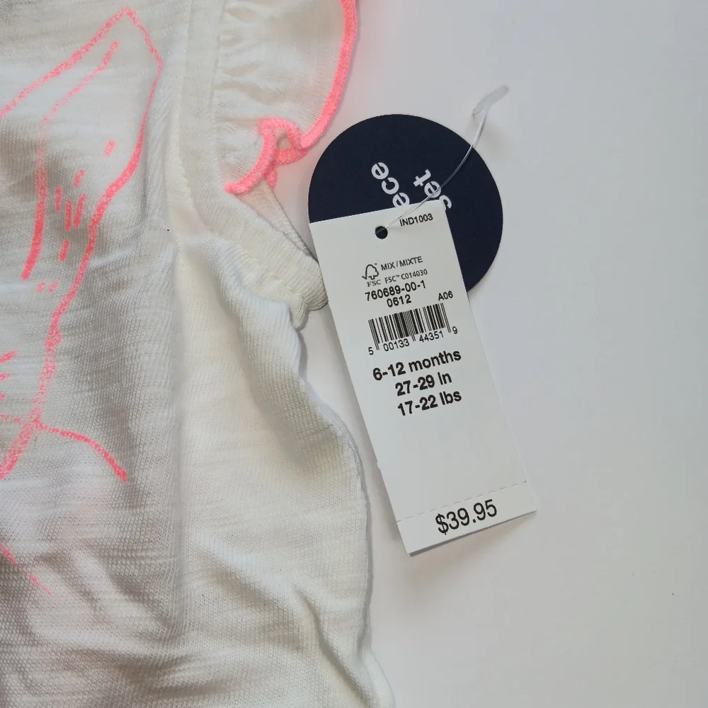 NWT Gap Baby Girl's Peter Rabbit  T Shirt Outfit Set Size 6-12 M
